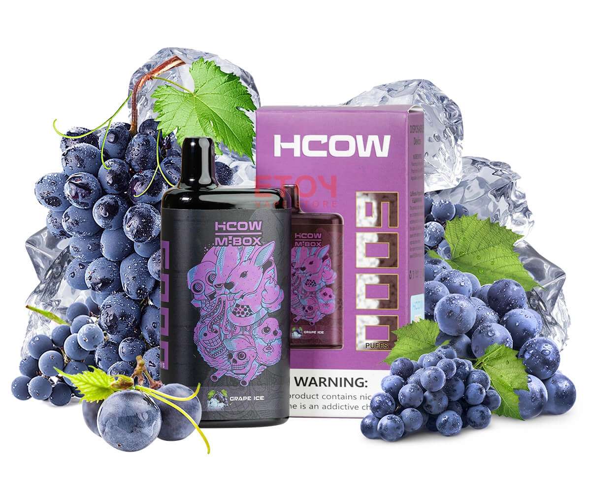 Hcow Steam Grape Ice Mbox 6000 Puffs - Rechargeable Disposable Vape Pod