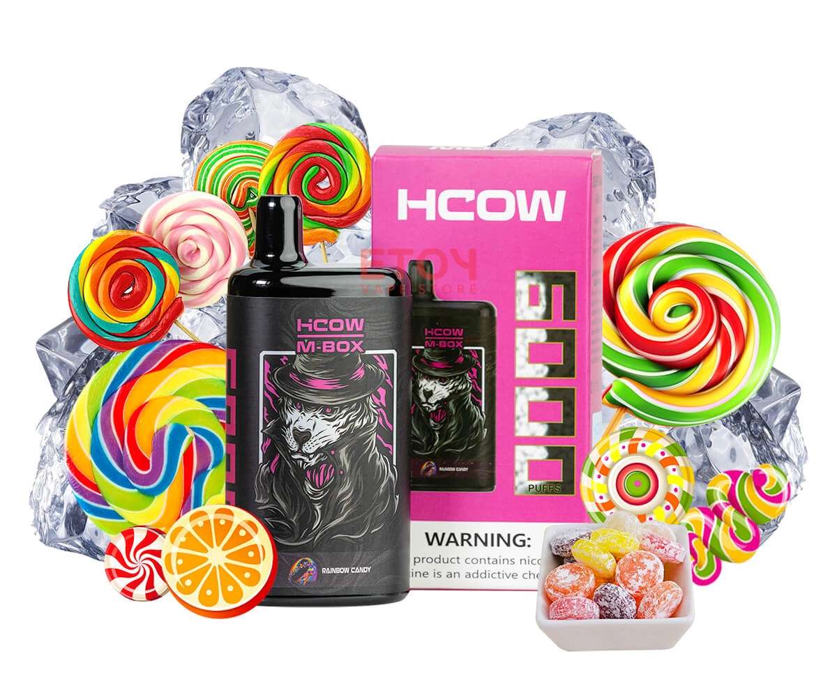 Hcow Steam Rainbow Candy Mbox 6000 Puffs - Vape Pod Jetable Rechargeable