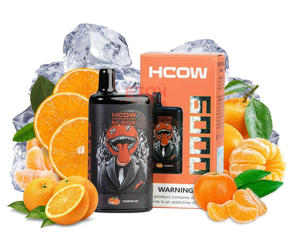 Hcow Steam Tangerine Ice Mbox 6000 Puffs - Pod Vape jetable rechargeable