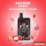 Hcow Steam Strawberry Lychee Mbox 6000 Puffs - Rechargeable Disposable Vape Pod